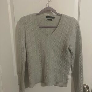 Lauren Ralph Lauren Light Green V-Neck Sweater